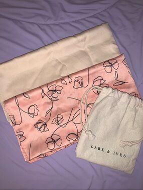 Lark & Ives Pink Floral Satin Scarves